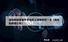 潍坊网络客服外包加盟公司哪家好一点（潍坊的网络公司）