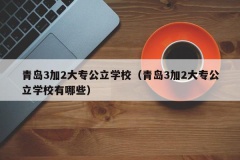 青岛3加2大专公立学校（青岛3加2大专公立学校有哪些）