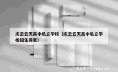 庆云云天高中私立学校（庆云云天高中私立学校招生简章）