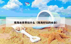 珠海水世界玩什么（珠海好玩的水会）