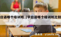 学日语哪个培训班（学日语哪个培训班比较好）