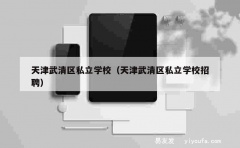 天津武清区私立学校（天津武清区私立学校招聘）