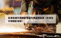 乐清机械不锈钢配电箱代理品牌加盟（乐清市不锈钢配电柜）