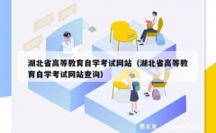 湖北省高等教育自学考试网站（湖北省高等教育自学考试网站查询）