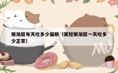 银渐层每天吃多少猫粮（英短银渐层一天吃多少正常）