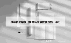 横琴私立学校（横琴私立学校多少钱一年?）