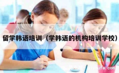 留学韩语培训（学韩语的机构培训学校）