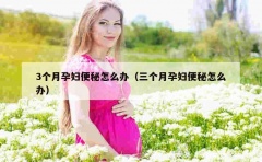 3个月孕妇便秘怎么办（三个月孕妇便秘怎么办）