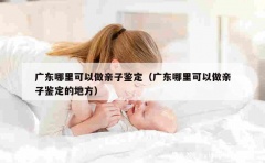 广东哪里可以做亲子鉴定（广东哪里可以做亲子鉴定的地方）